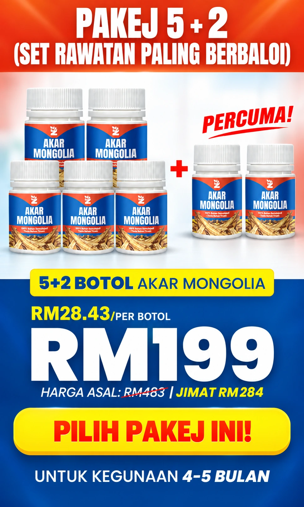 Akar Mongolia 5 botol percuma 2
